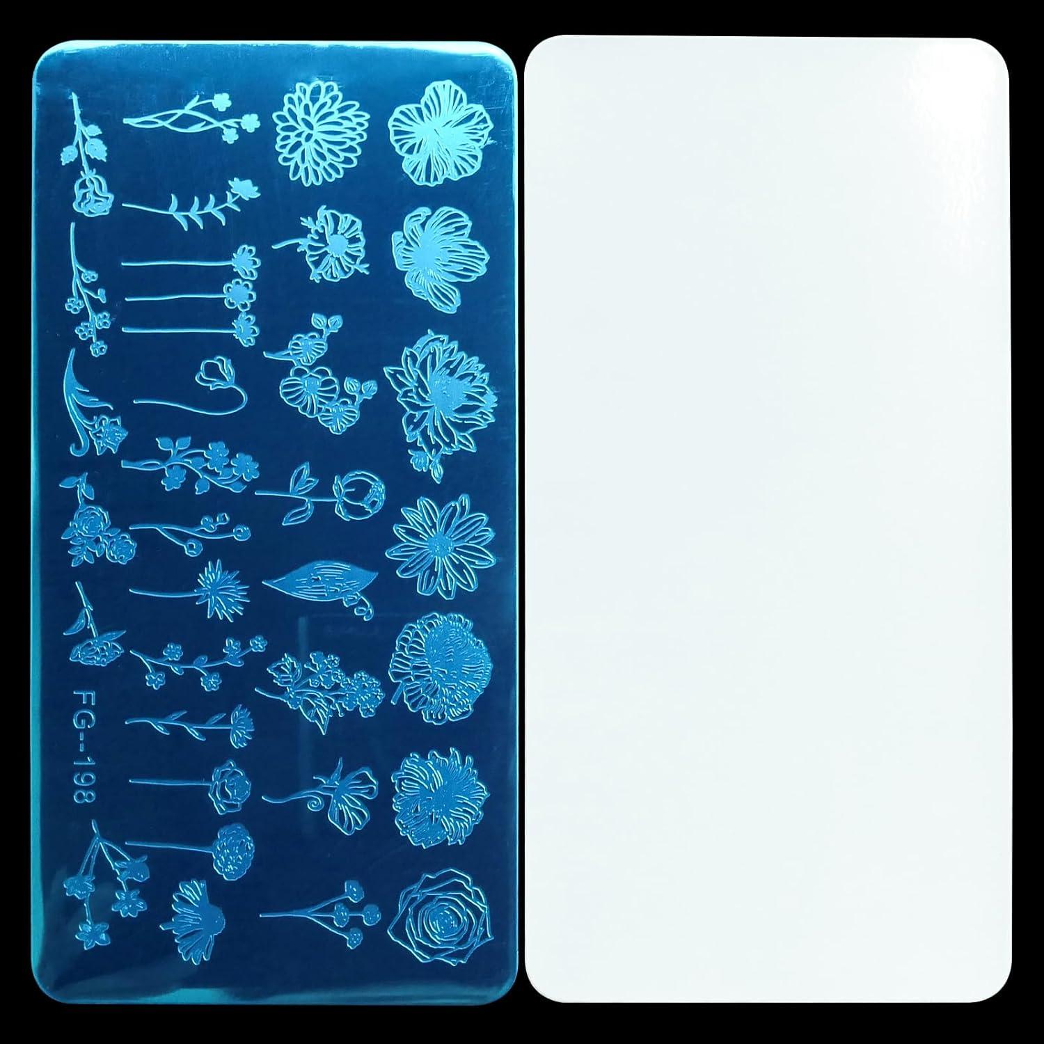 Kit de Estampado de Uñas AddFavor 7 Piezas con Sellos y Raspadores