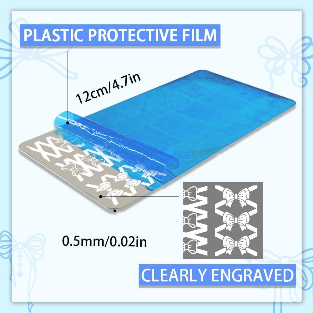 Kit de Estampado de Uñas PH PandaHall 3 Placas Lazo 66 Patrones