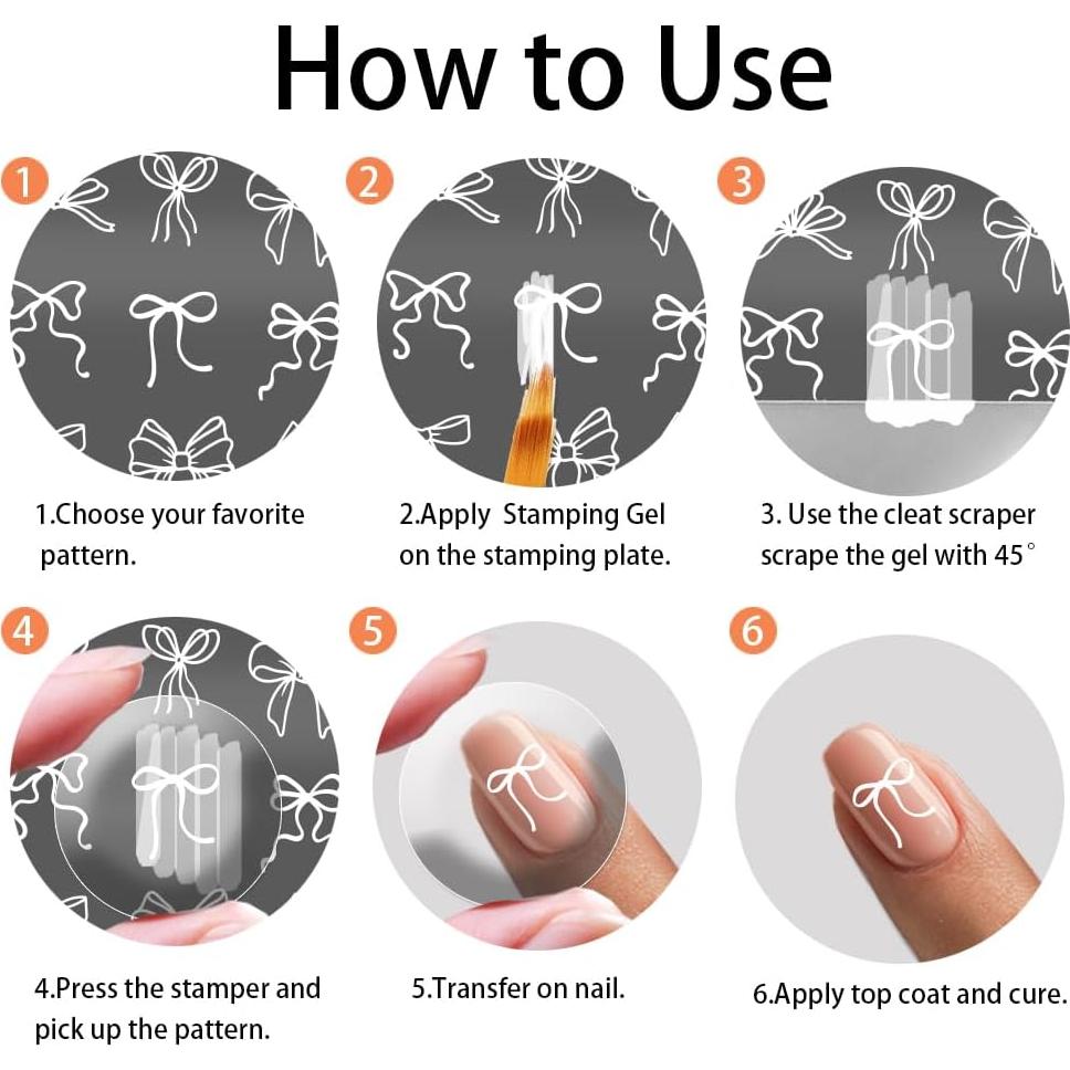 Kit de Estampado de Uñas PH PandaHall 3 Placas Lazo 66 Patrones