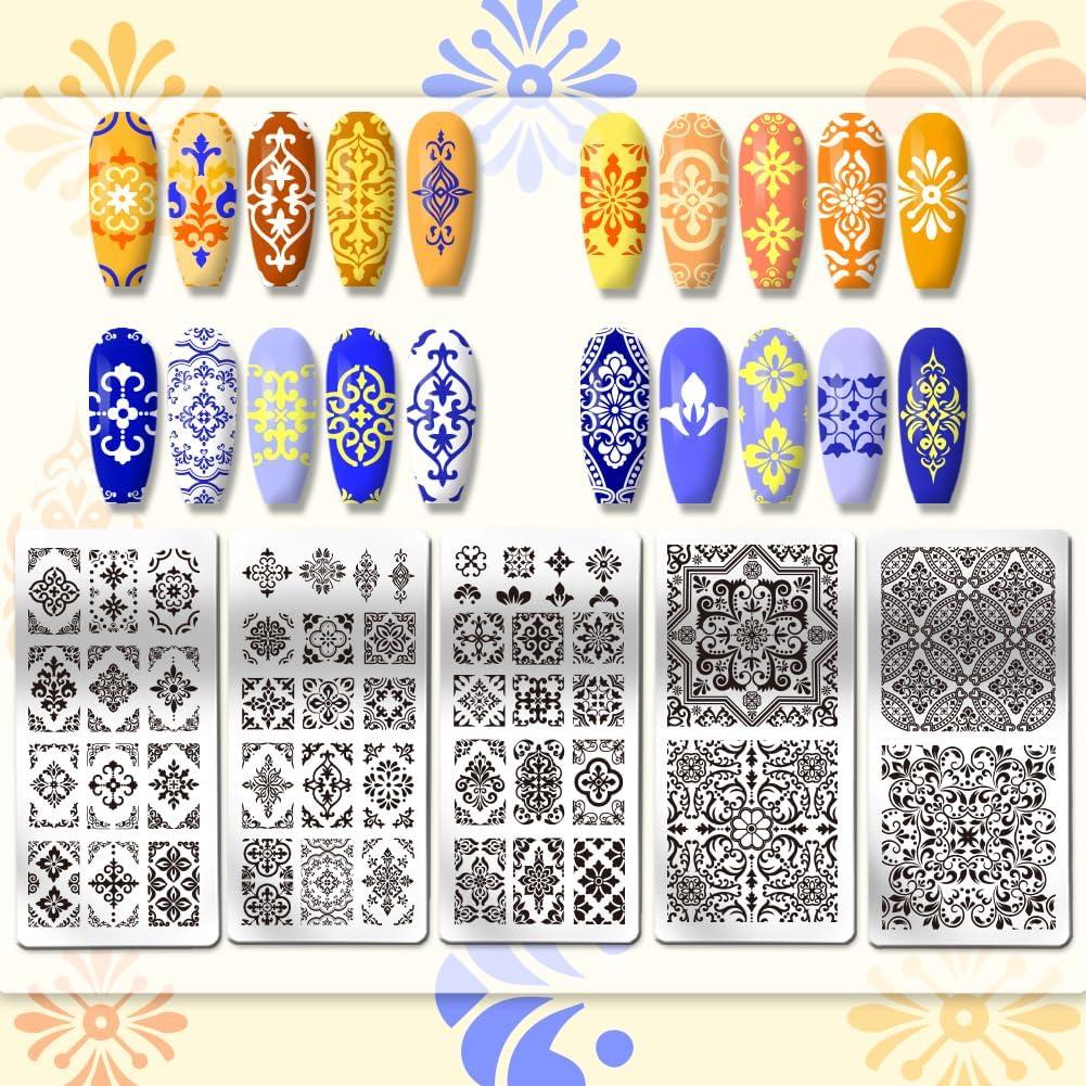 Plantillas de Arte de Uñas PH PandaHall 5 Piezas 52 Patrones