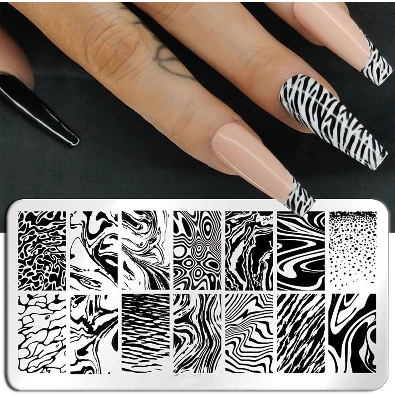 3 Plantillas de Estampado de Uñas Mármol Francés OCOUYVD-151