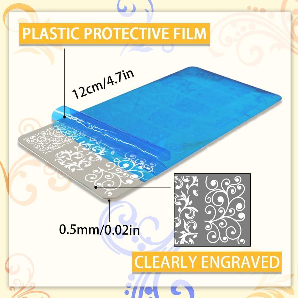 Plantillas de Arte de Uñas PH PandaHall - 3 Piezas Floral 52 Patrones