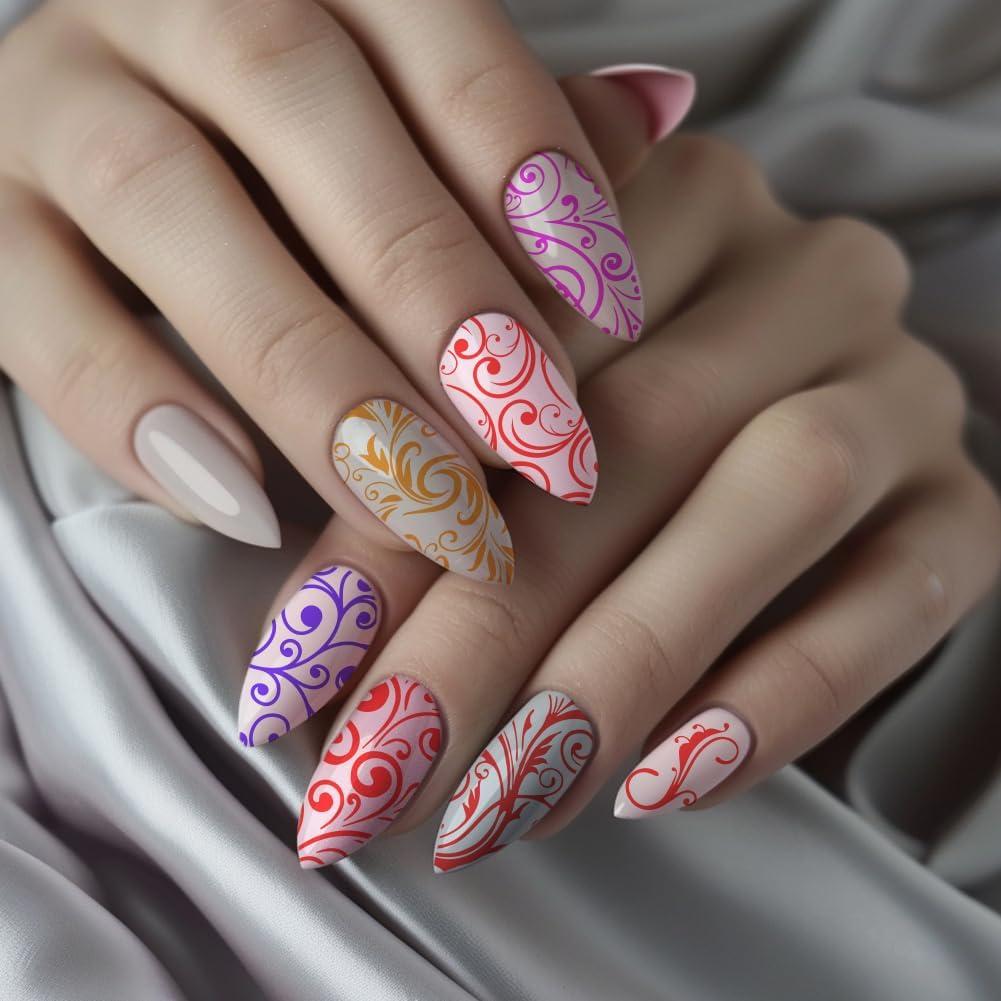 Plantillas de Arte de Uñas PH PandaHall - 3 Piezas Floral 52 Patrones