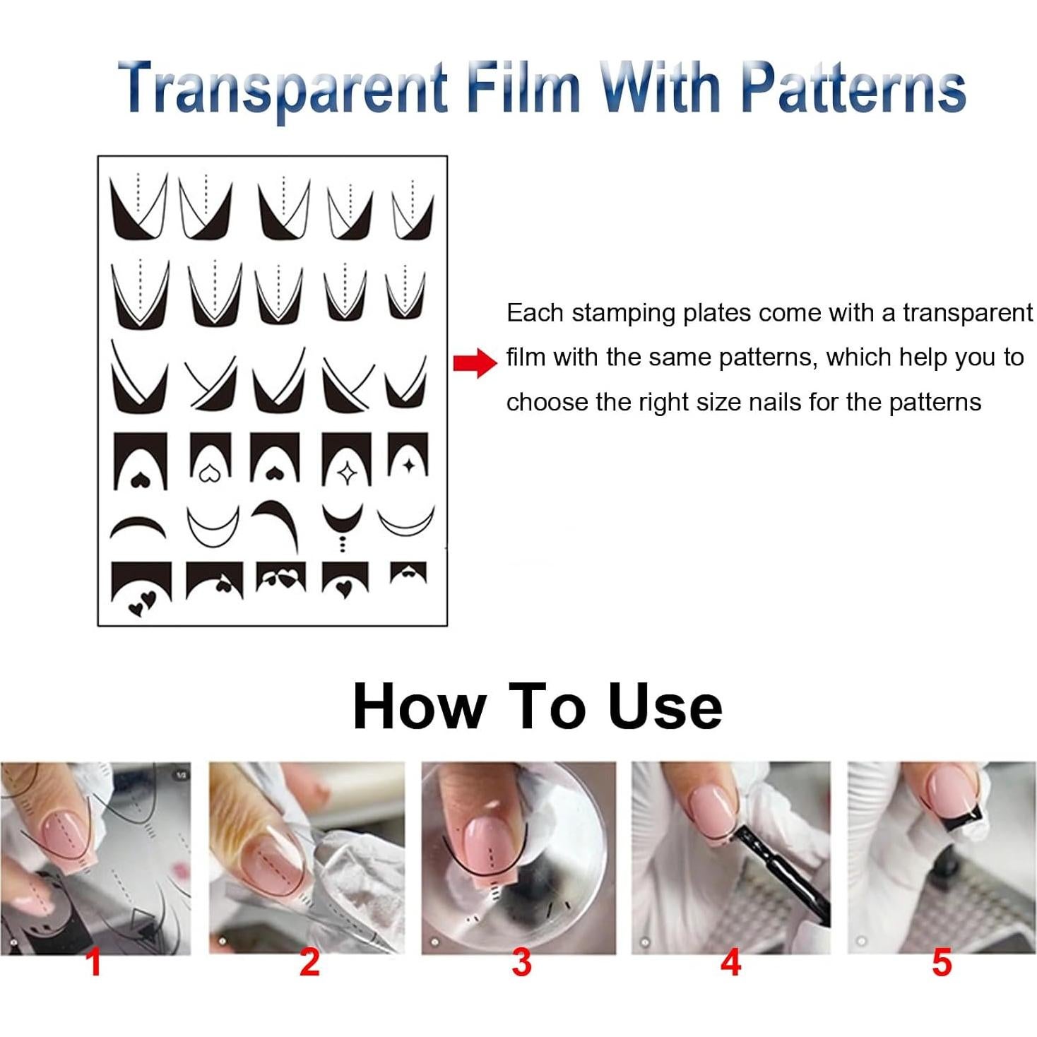 Kit de Estampado de Uñas BlueZOO - 4 Placas + Estampador