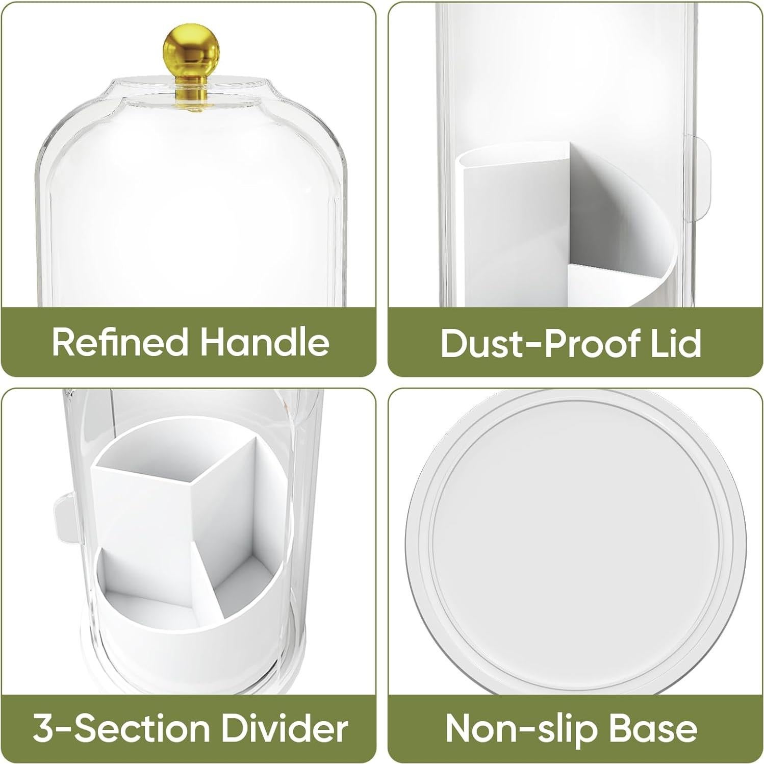 Soporte Giratorio para Brochas de Maquillaje Delamu 360°