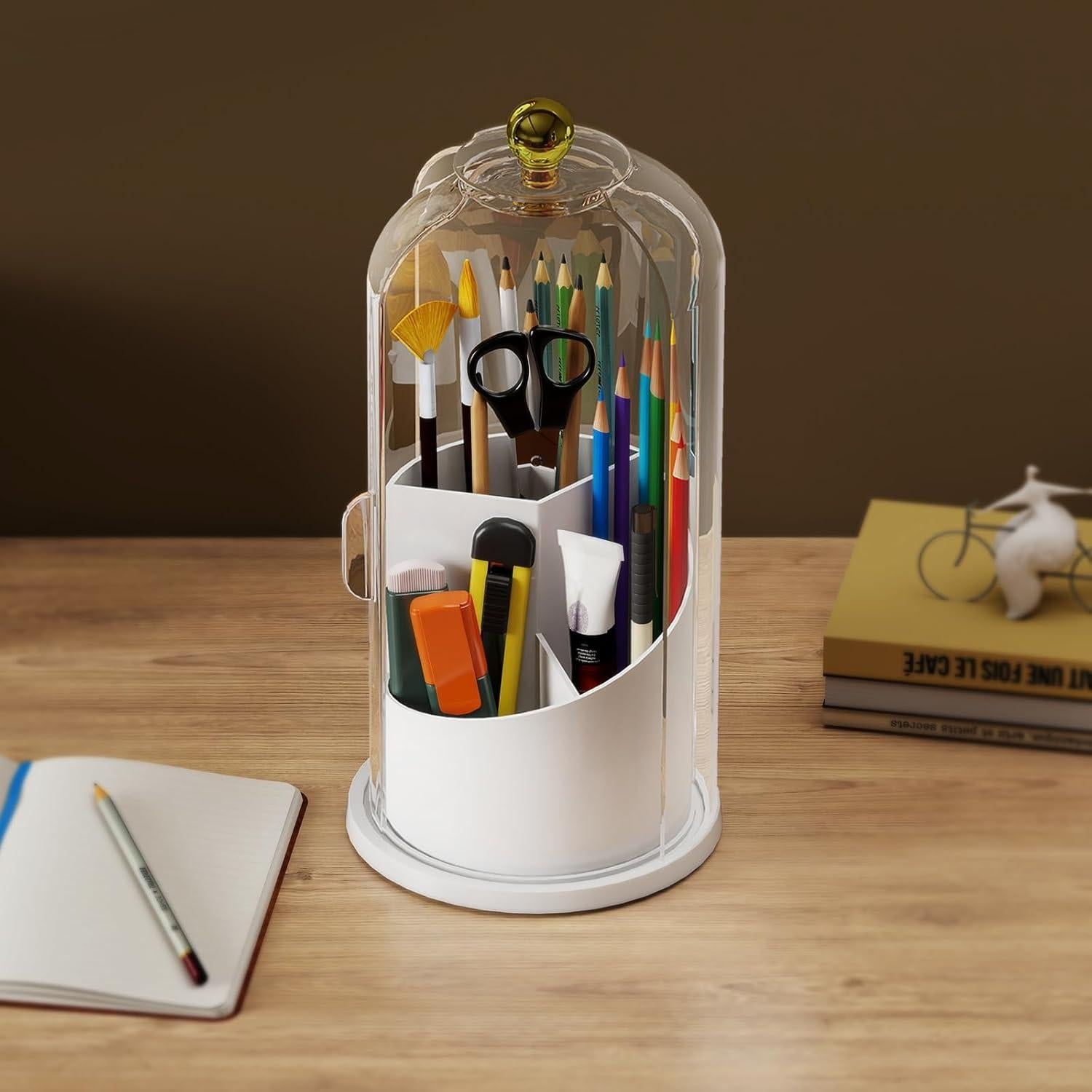 Soporte Giratorio para Brochas de Maquillaje Delamu 360°