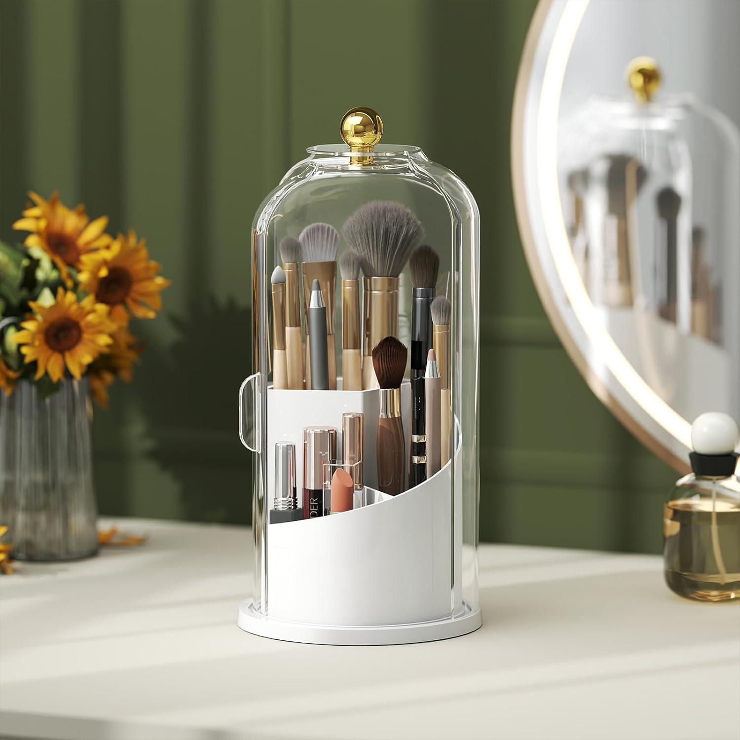 Soporte Giratorio para Brochas de Maquillaje Delamu 360°