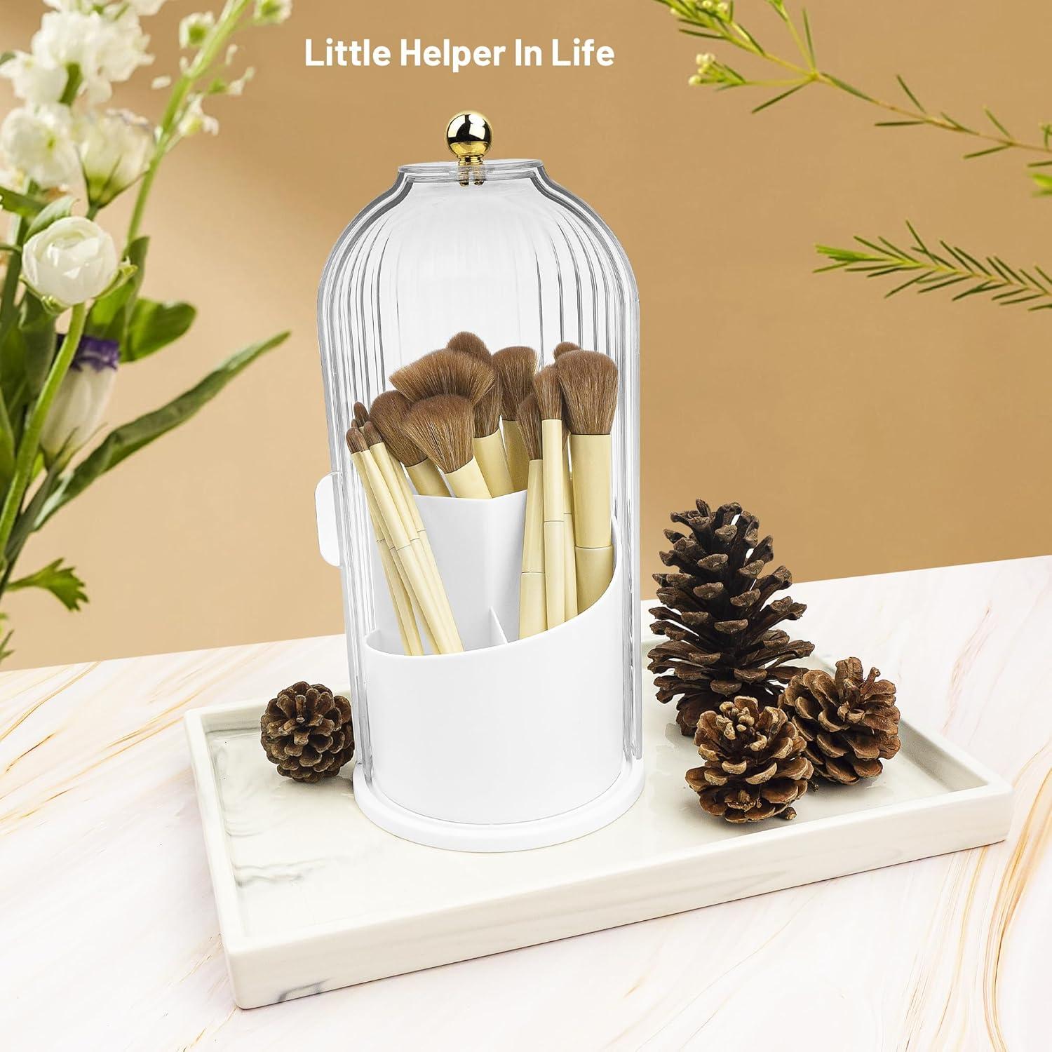 Organizador de Brochas de Maquillaje Ezebesta Blanco 360°