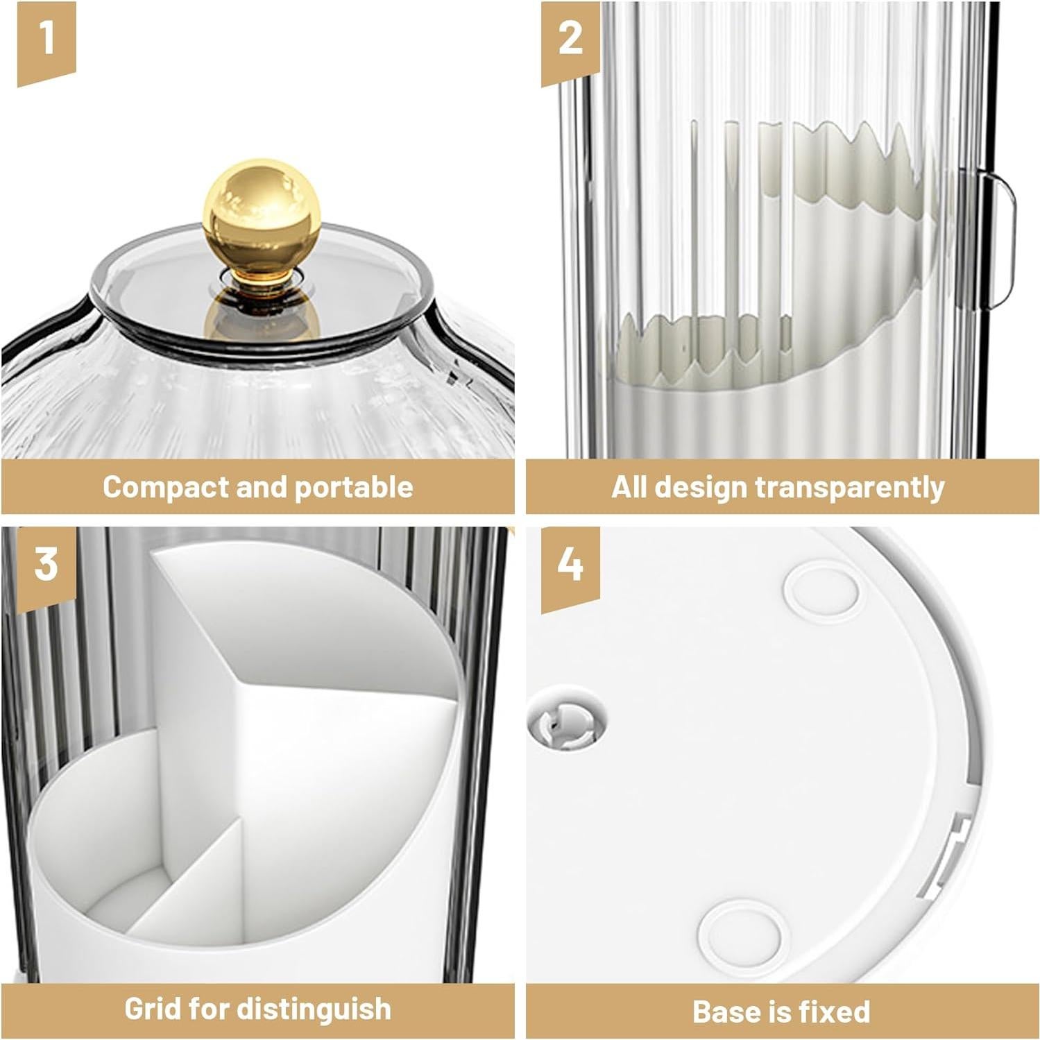 Organizador de Brochas de Maquillaje Ezebesta Blanco 360°