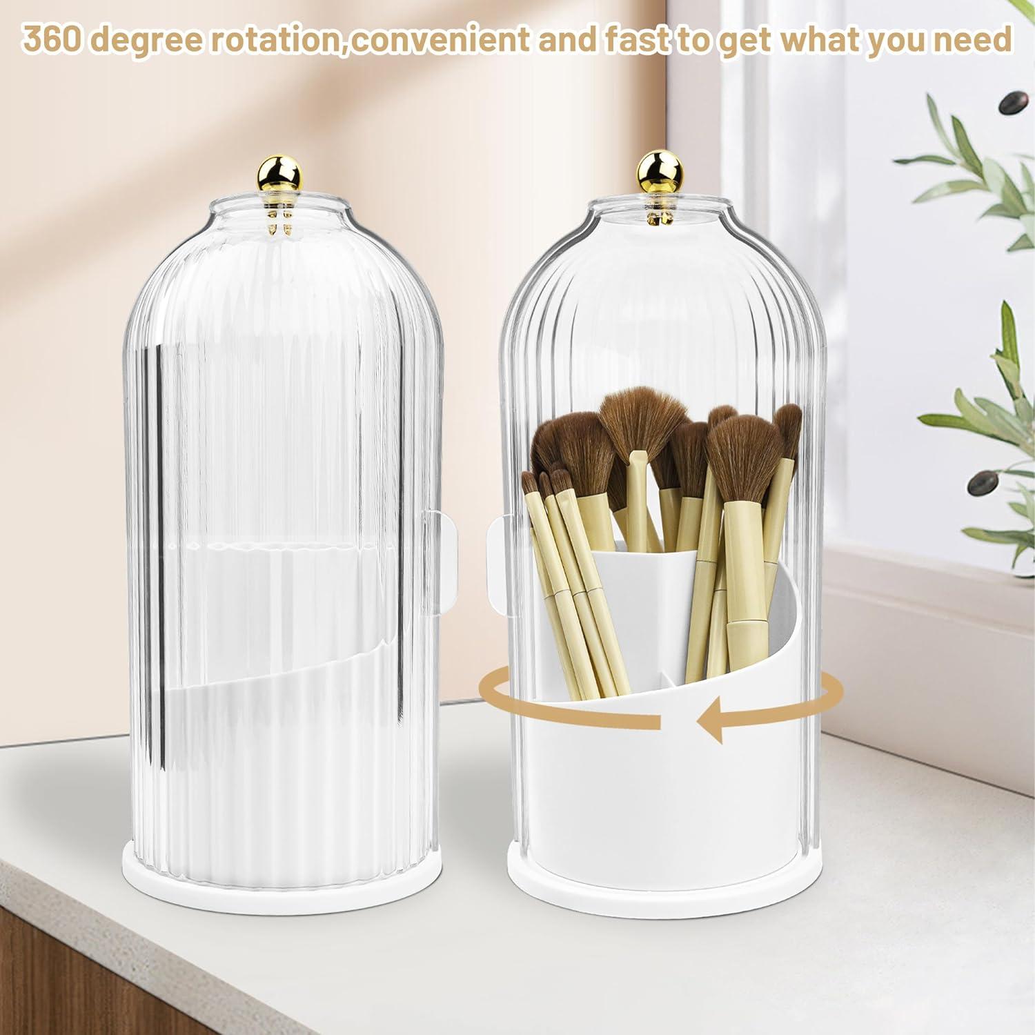 Organizador de Brochas de Maquillaje Ezebesta Blanco 360°