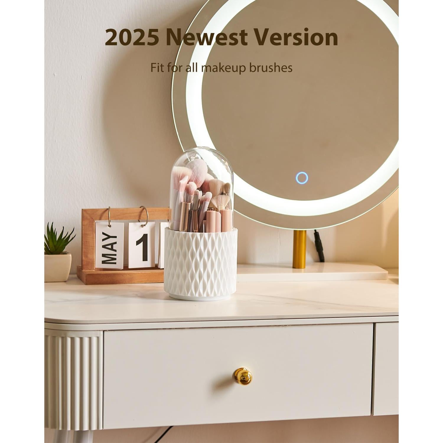 Organizador de Brochas de Maquillaje DooGooCoo Rotatorio 360