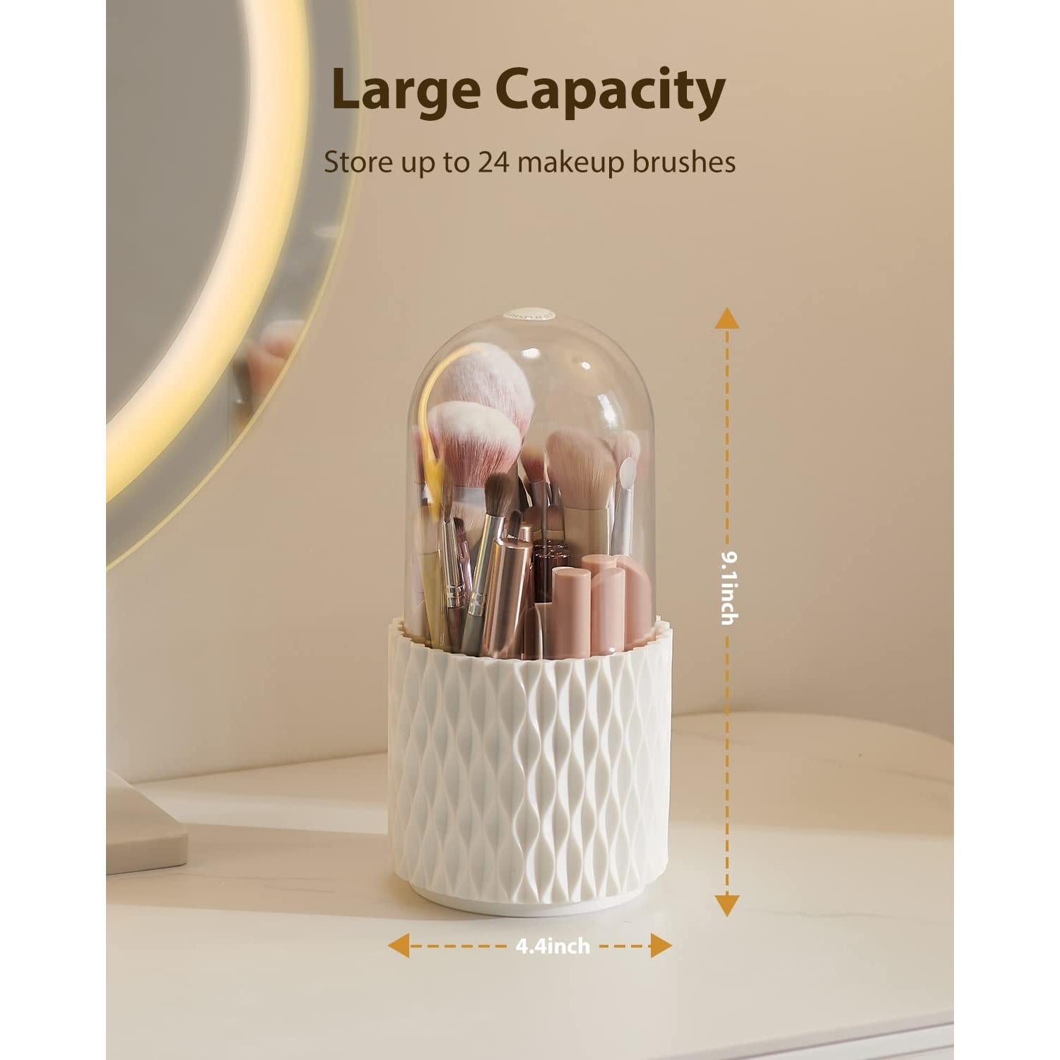 Organizador de Brochas de Maquillaje DooGooCoo Rotatorio 360