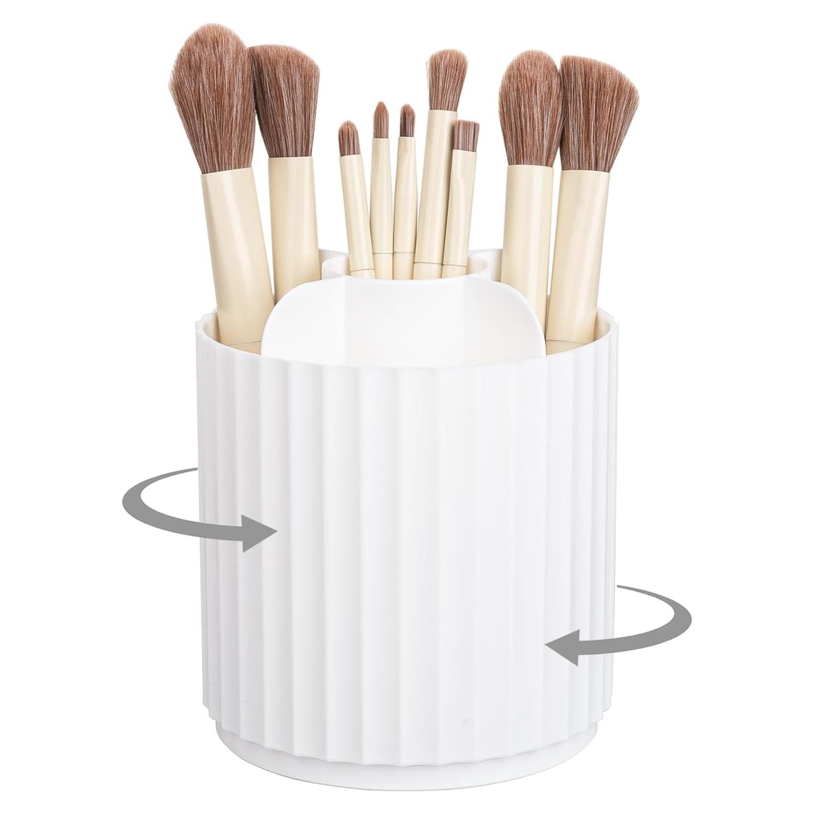 Organizador de Brochas de Maquillaje Anyoifax 360° Rotatorio Blanco