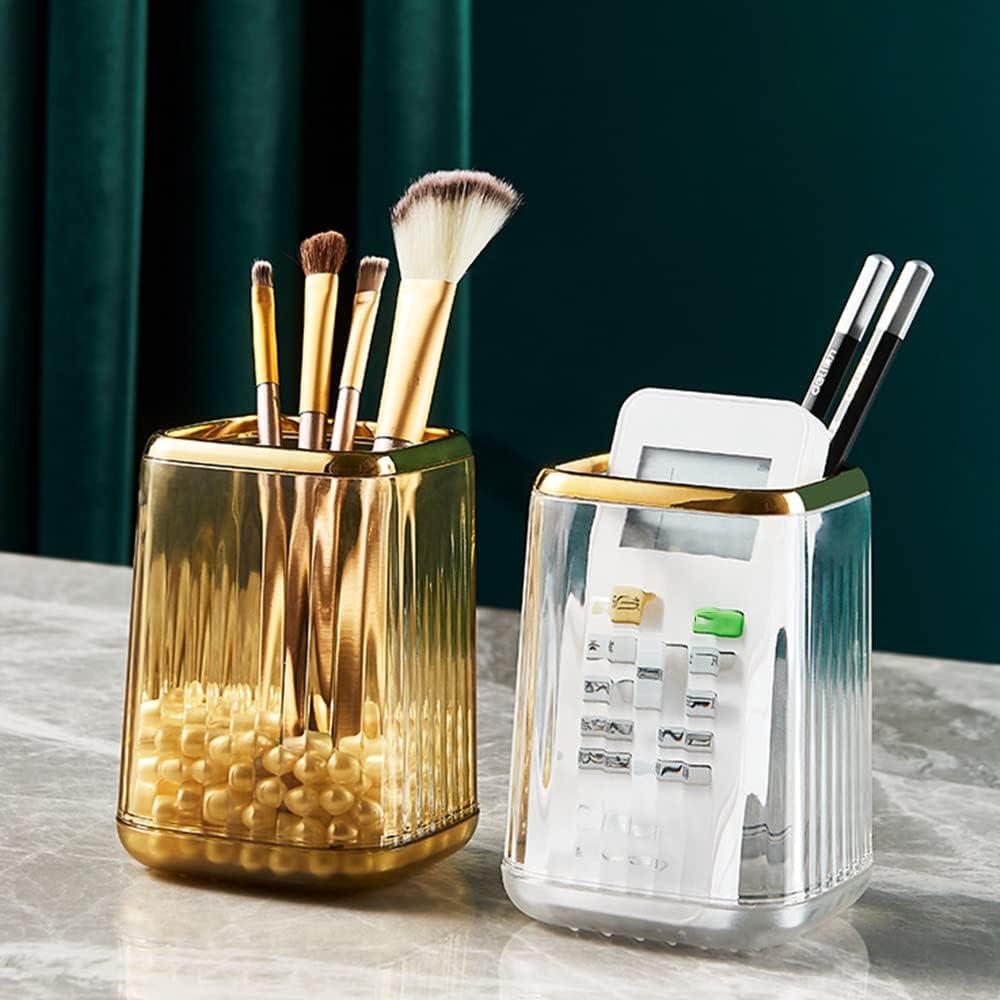 Soporte Organizador de Brochas de Maquillaje Lebenrich Verde Acrílico