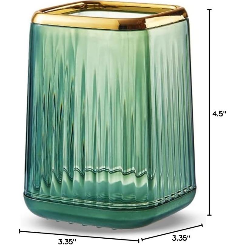 Soporte Organizador de Brochas de Maquillaje Lebenrich Verde Acrílico