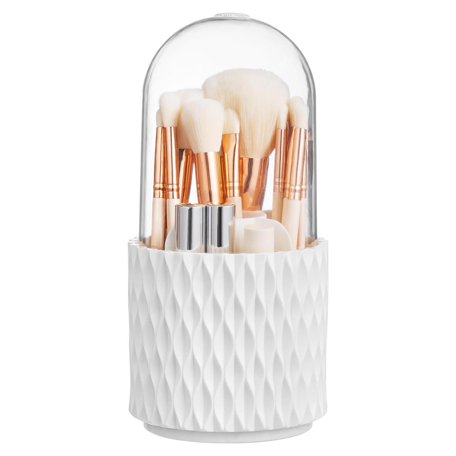 Soporte para Brochas de Maquillaje HBlife Blanco 360 Rotatorio