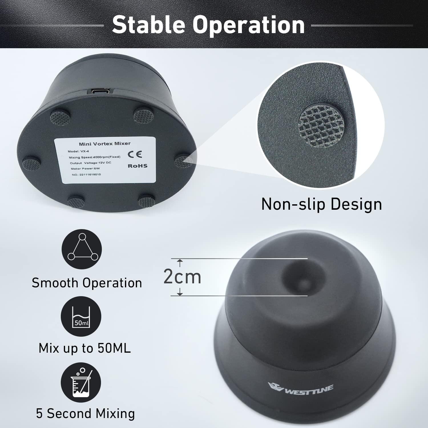 Mini Mezclador Vortex WEST TUNE 4000RPM Negro para Pinturas