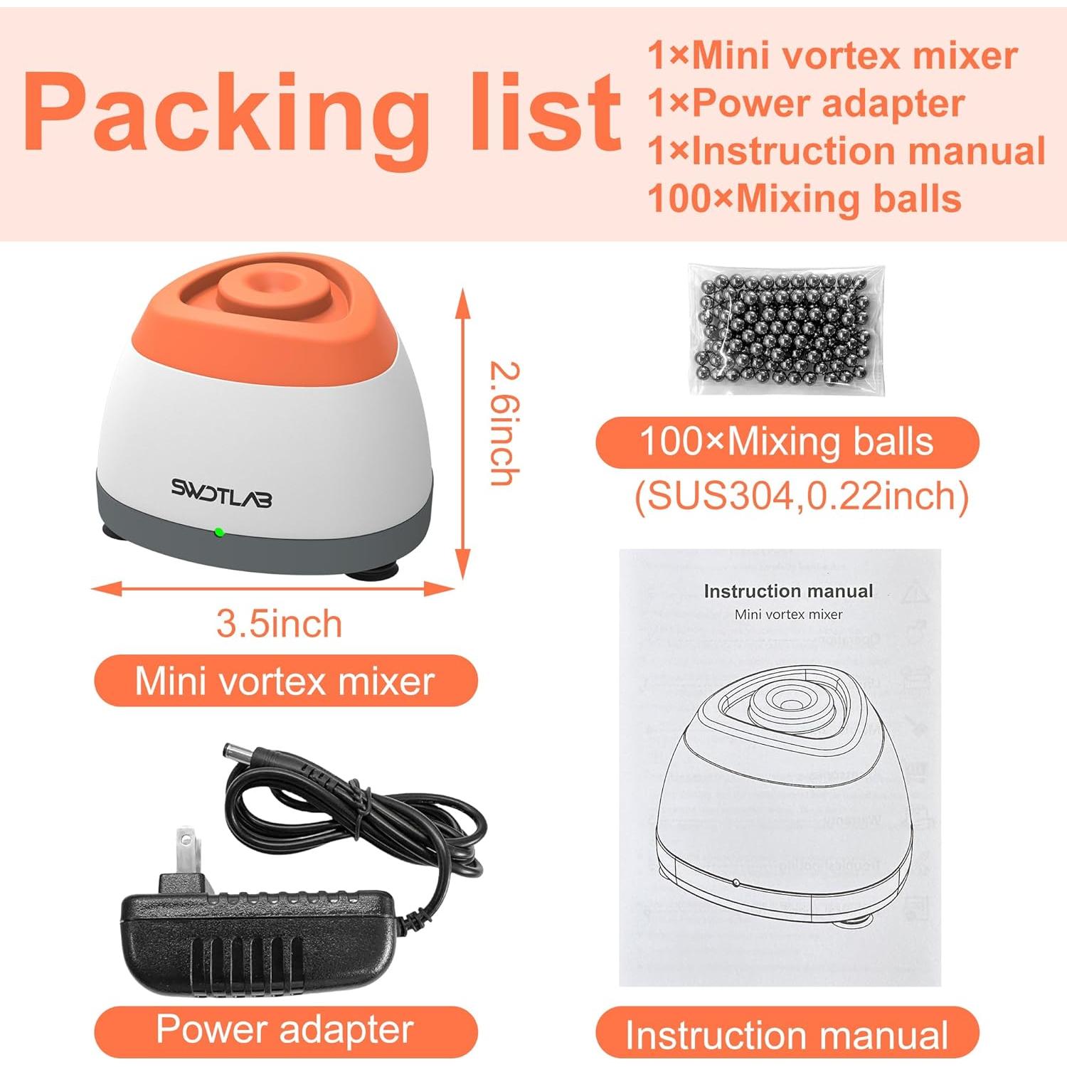 Mini Mezclador Vortex SWDTLAB 3500rpm para Pinturas y Esmaltes