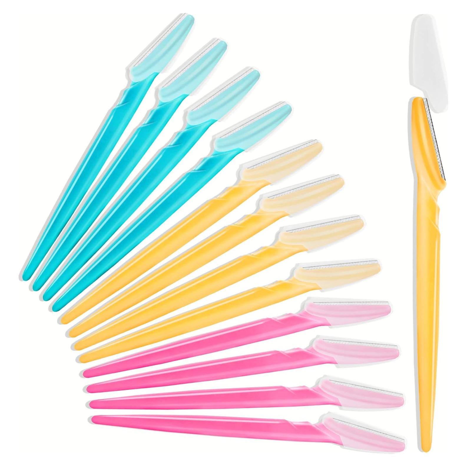 12 Cuchillas de Cejas HFATMOS - Exfoliantes Faciales 14.5 cm