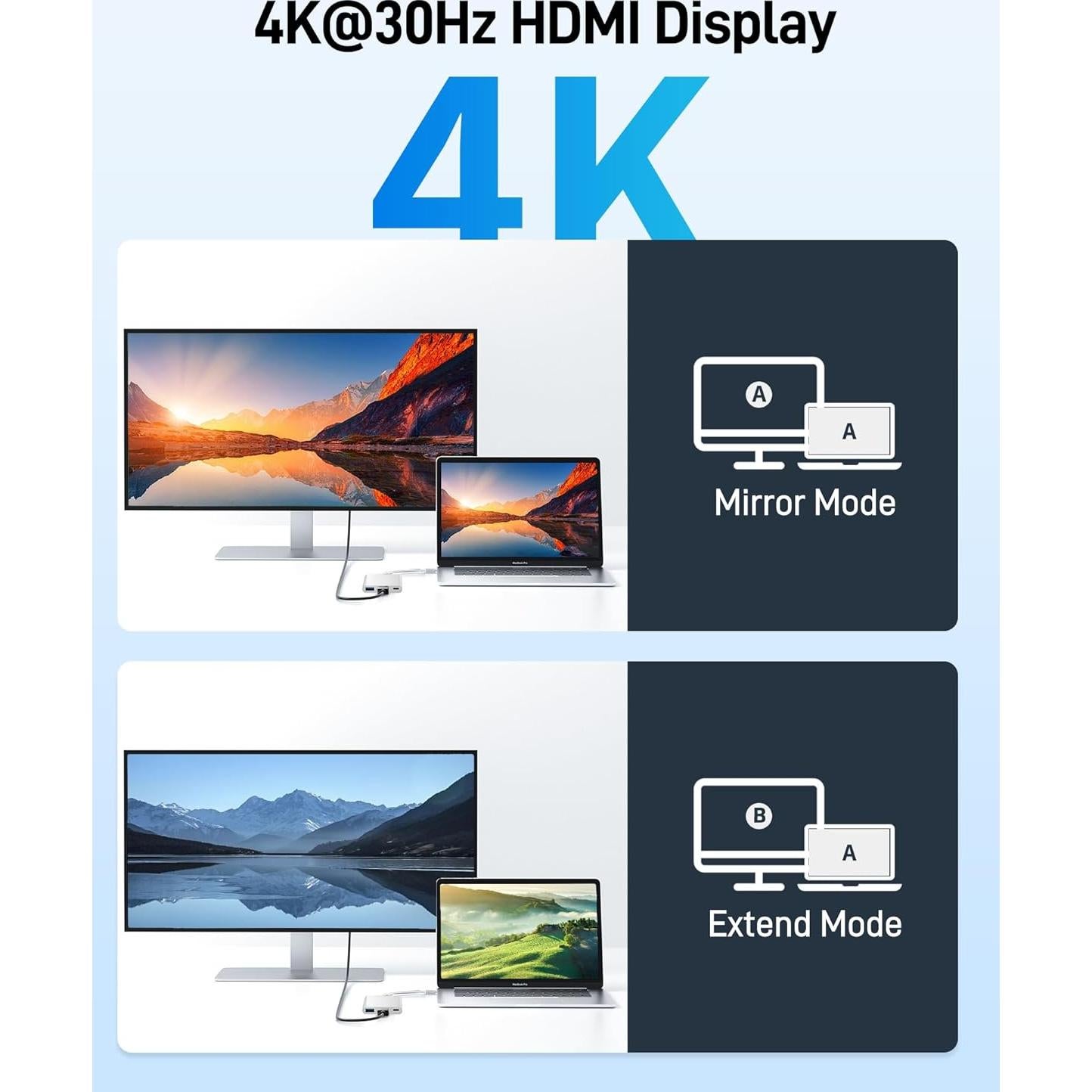 Adaptador USB C a HDMI Acer 4K 100W PD Plata