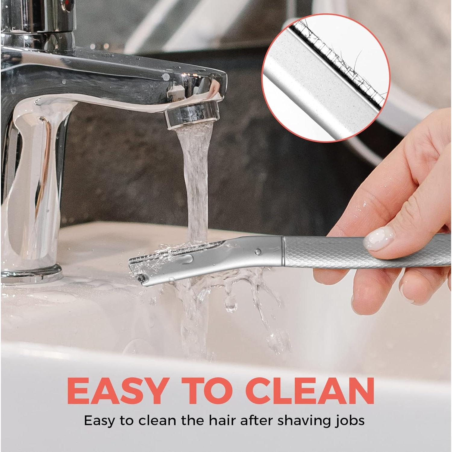 Rasuradora de Cejas ZOMCHI Plata con 6 Cuchillas para Hombres y Mujeres