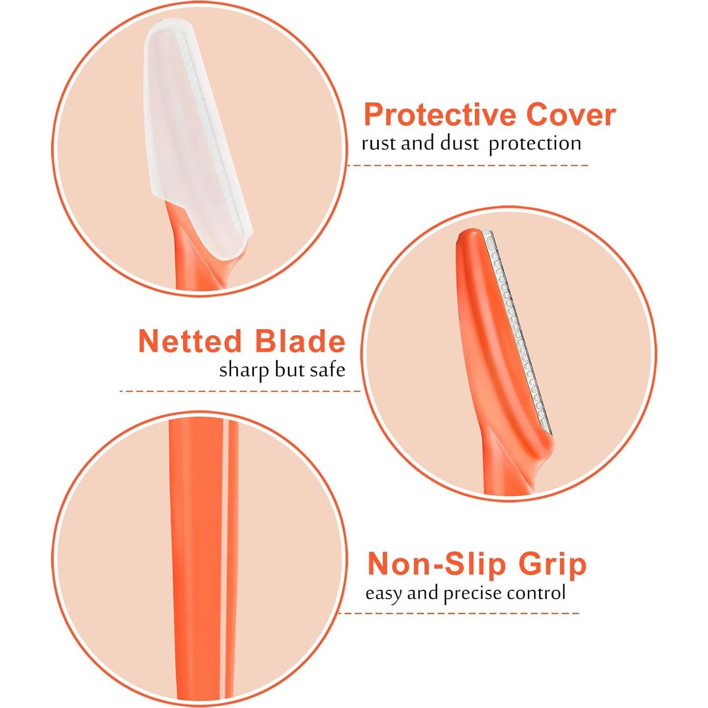 12 Navajas Faciales HFATMOS para Cejas y Dermaplaning