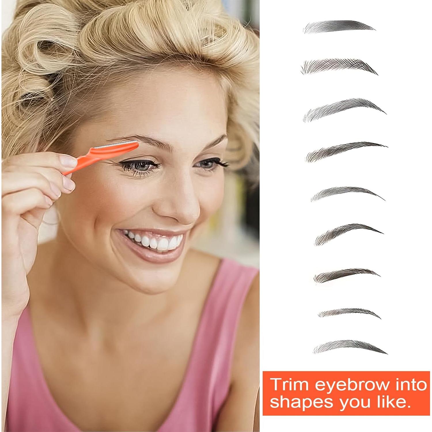 12 Navajas Faciales HFATMOS para Cejas y Dermaplaning