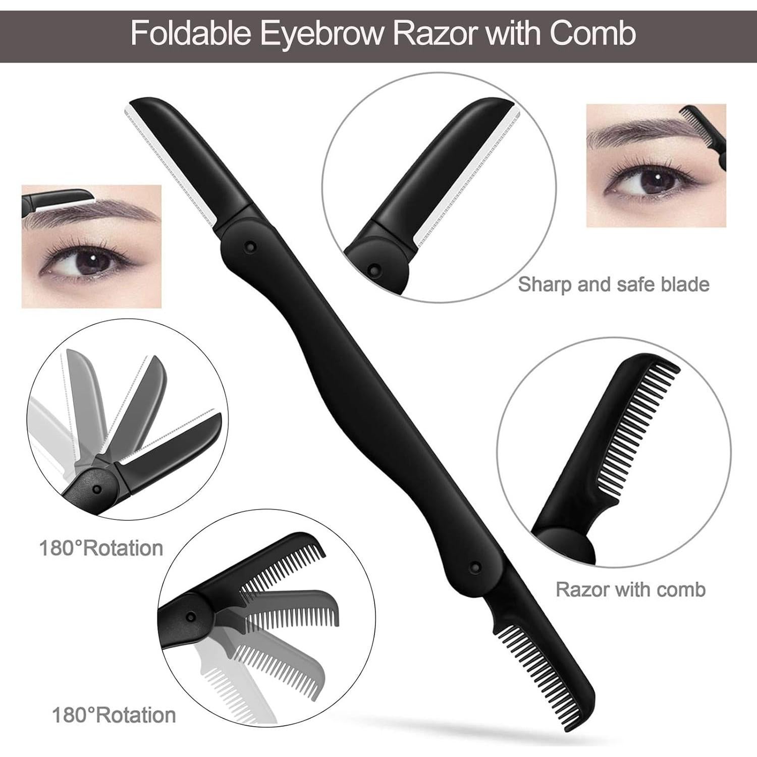 Kit de Cuidado de Cejas KAJUDA 5 en 1 - Rasuradora, Tijeras, Pinzas