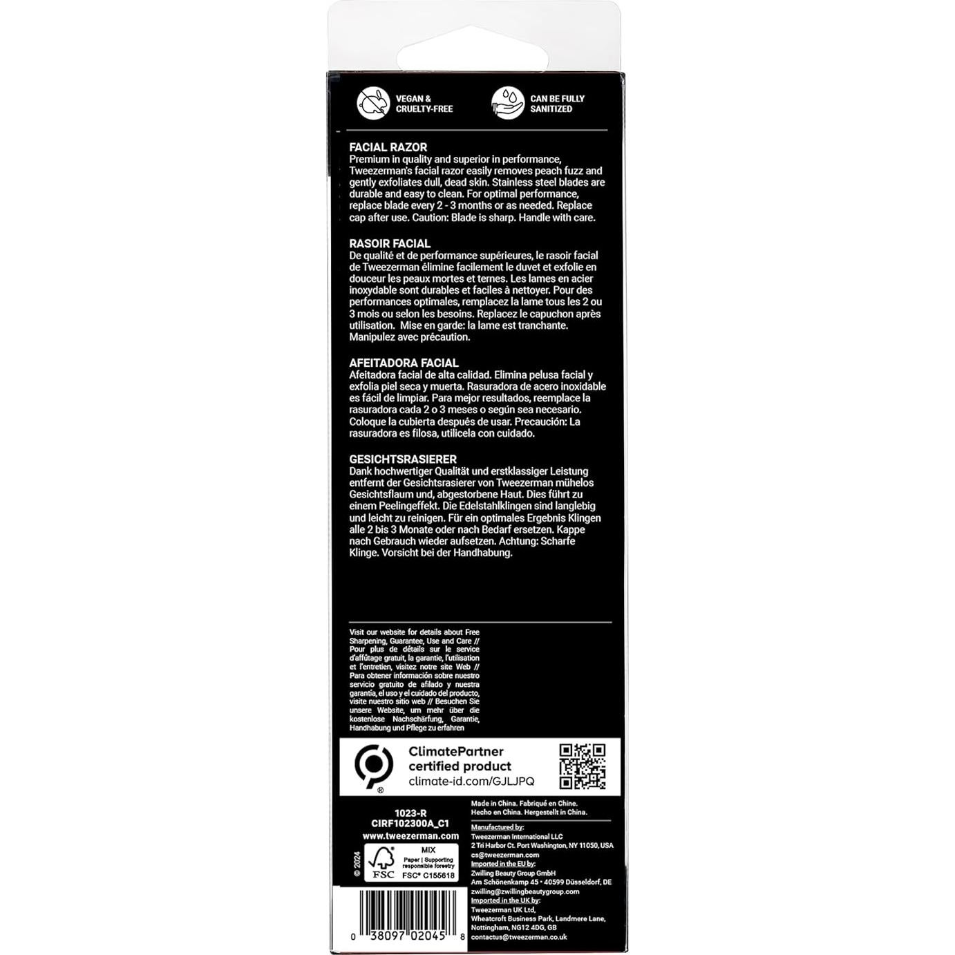 Razor Facial Tweezerman Acero Inoxidable 20.61 cm