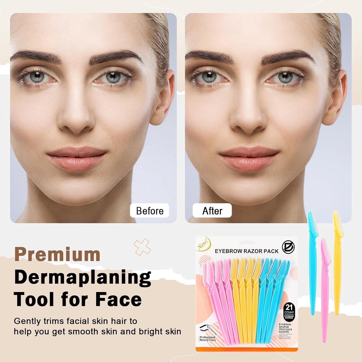 Cuchillas de Dermaplaning D - 21 Piezas, Afeitadoras Faciales