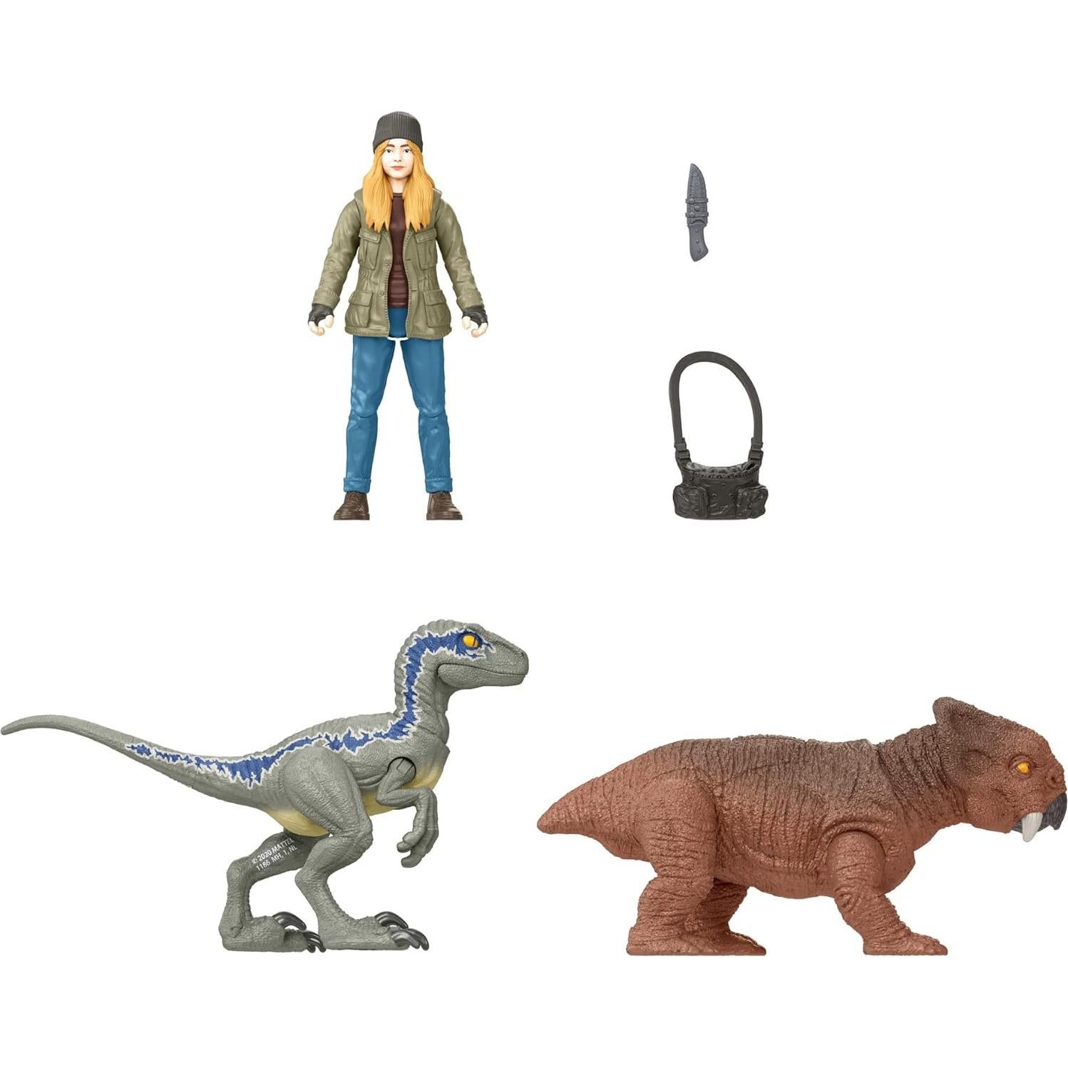 Jurassic World Dominion Paquete Humano y Dino Maisie y Beta