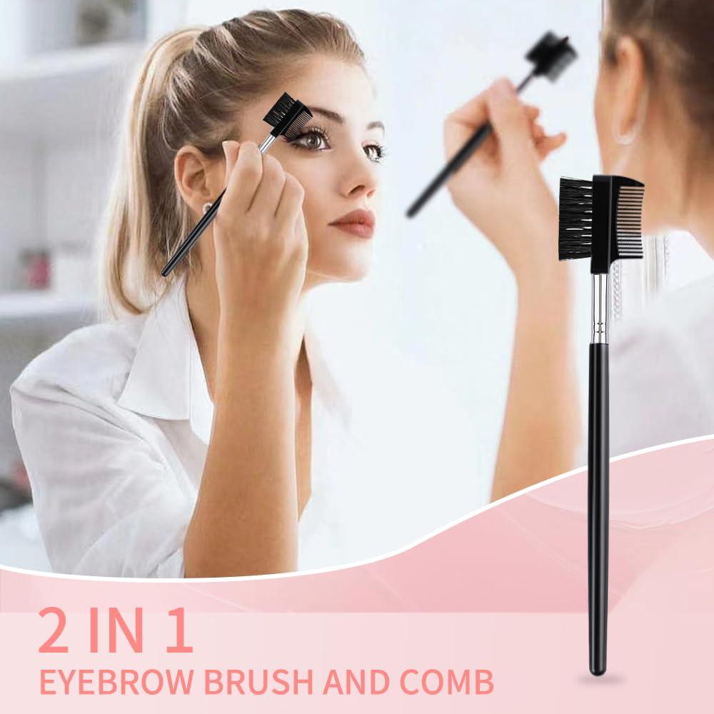 4 Piezas Cepillo y Peine de Cejas y Pestañas Yoizyfree