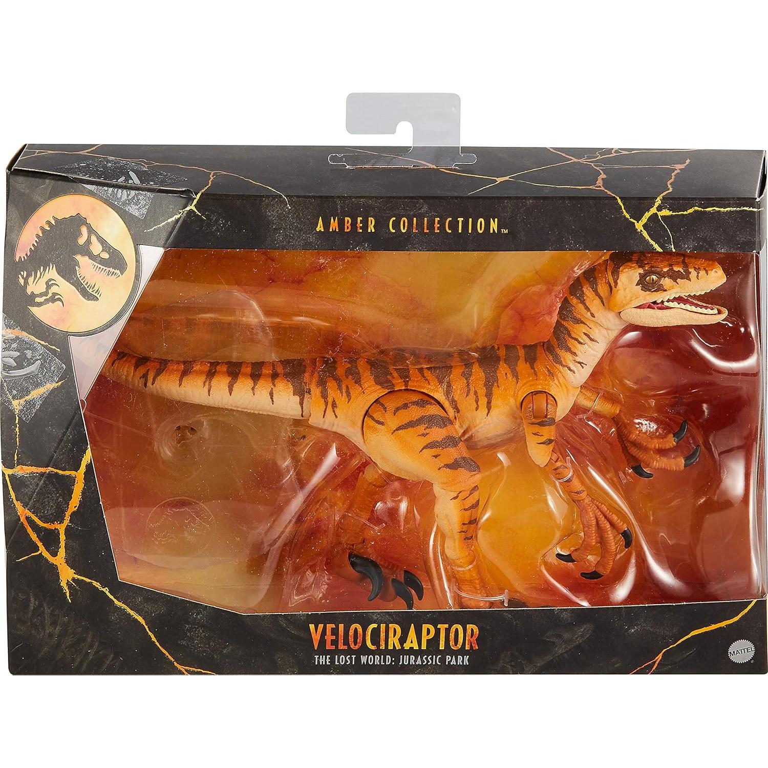 Figura Velociraptor Tigre Mattel Amber 15 cm articulada