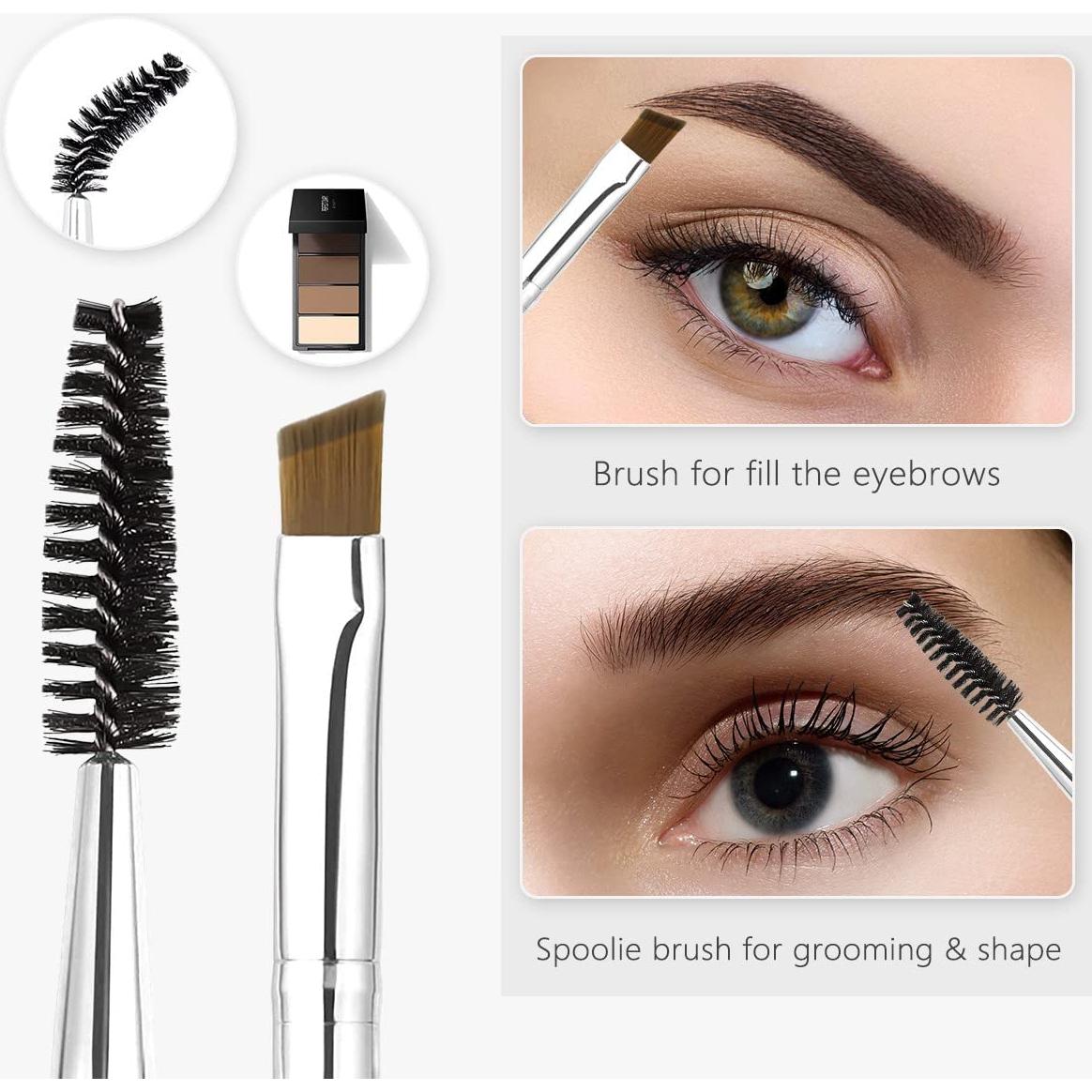 Brocha de Cejas Angulada Doble Cara Qiipii - 153mm