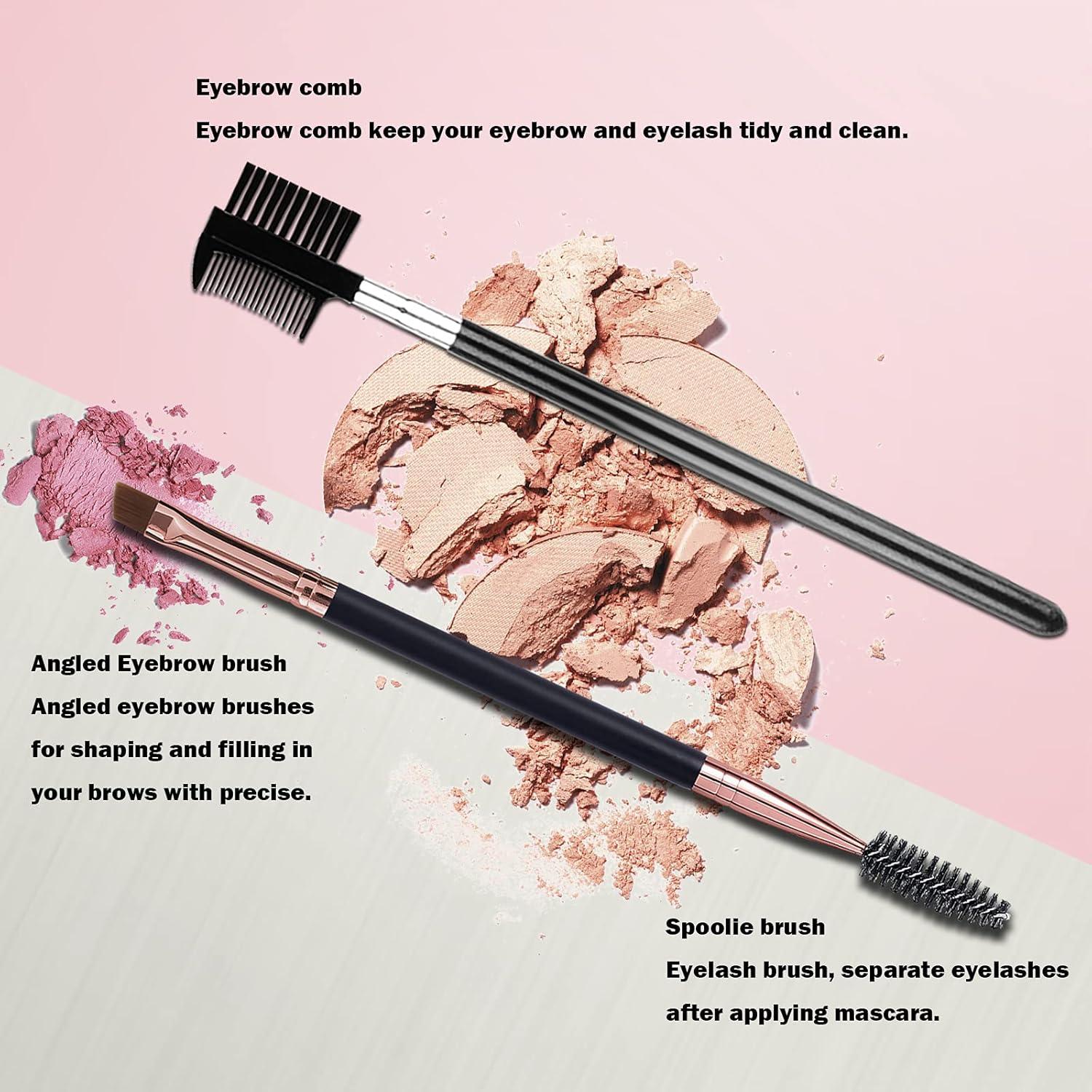 Conjunto de Cepillos de Cejas y Pestañas LJX - Angulado y Spoolie