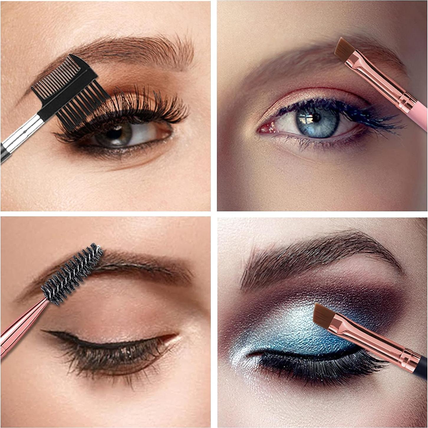 Conjunto de Cepillos de Cejas y Pestañas LJX - Angulado y Spoolie