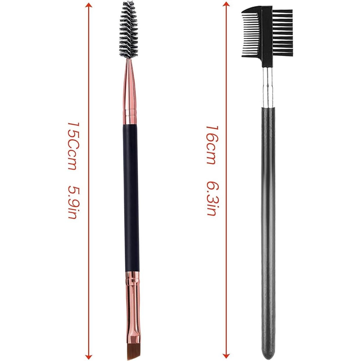 Conjunto de Cepillos de Cejas y Pestañas LJX - Angulado y Spoolie