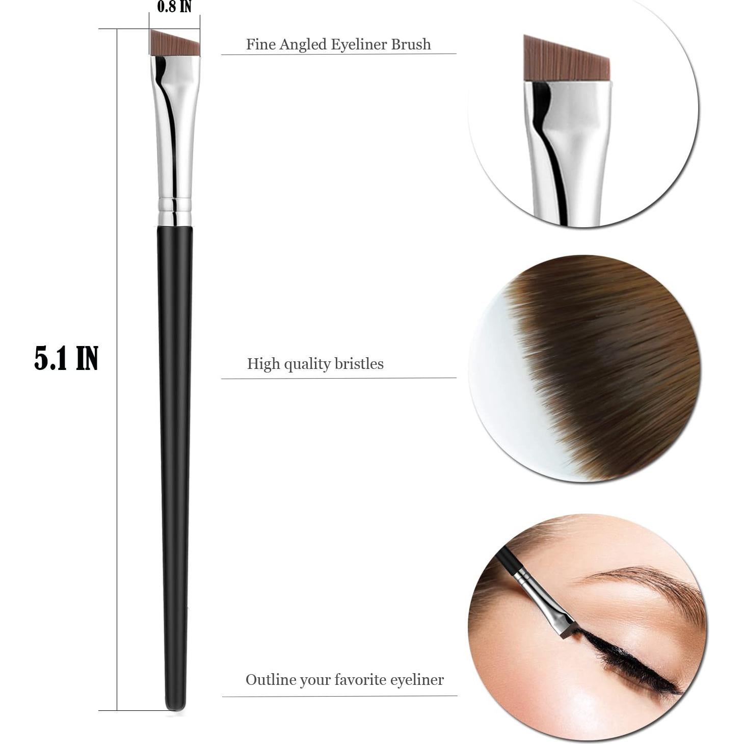 Set de Pinceles de Delineador de Ojos JASSINS - 3 Pcs, Alta Precisión