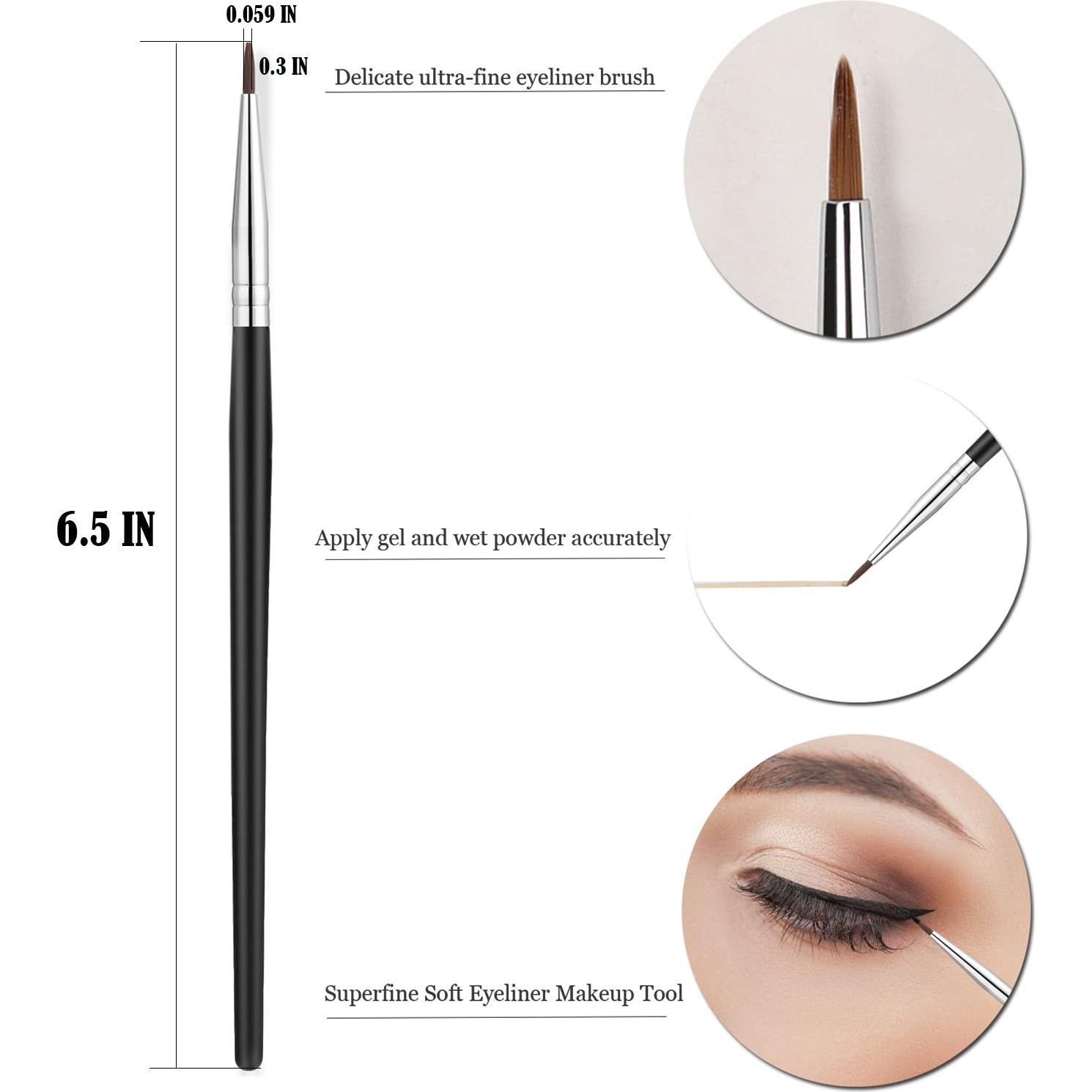 Set de Pinceles de Delineador de Ojos JASSINS - 3 Pcs, Alta Precisión