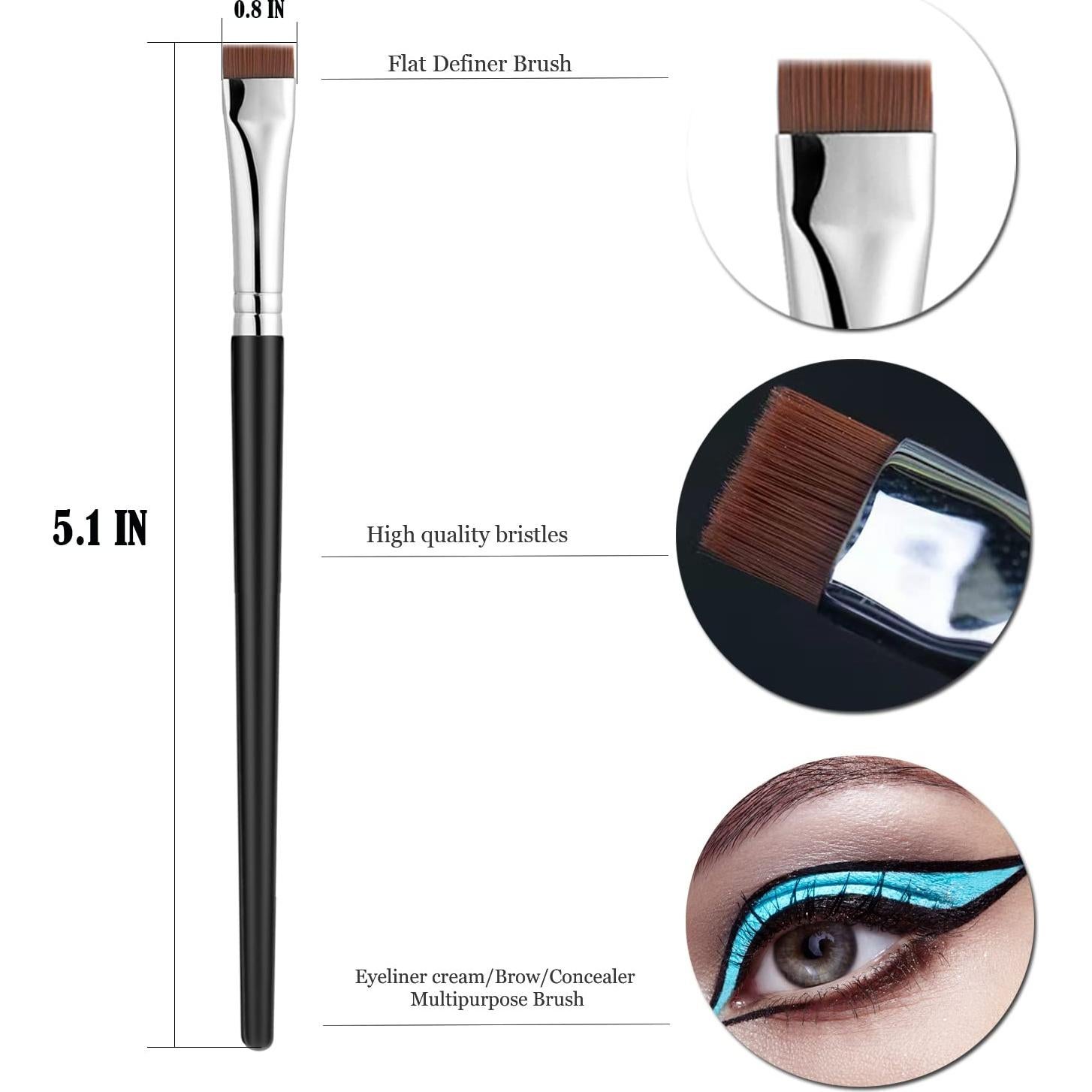 Set de Pinceles de Delineador de Ojos JASSINS - 3 Pcs, Alta Precisión