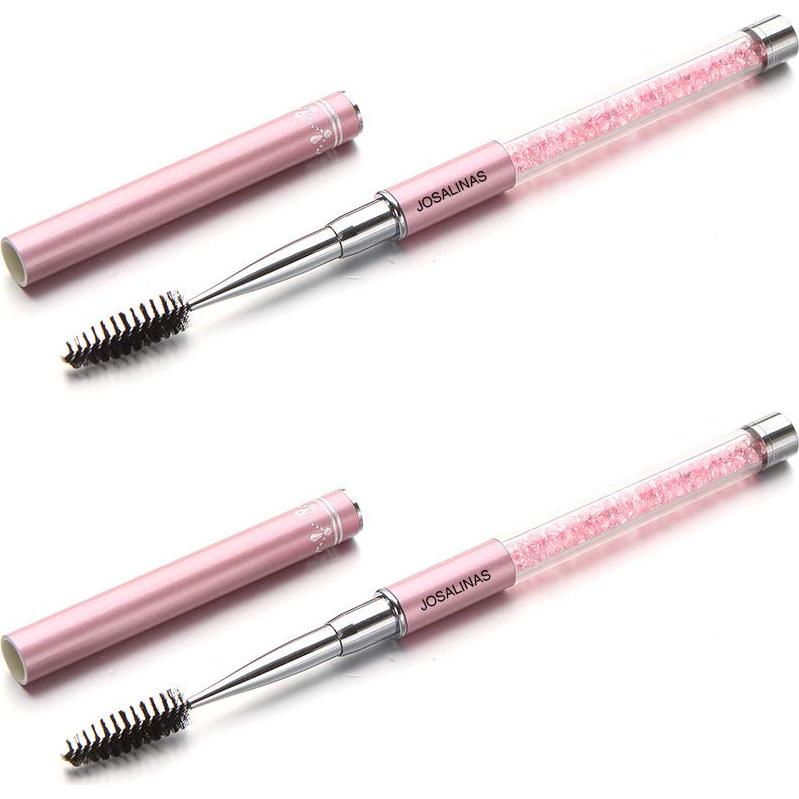 Brochas de Maquillaje JOSALINAS 2PCS Rosa para Cejas y Pestañas