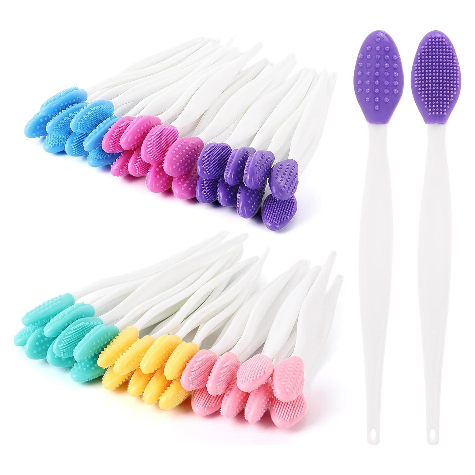 48 Cepillos Exfoliantes de Labios Silicona Tbestmax Doble Cara