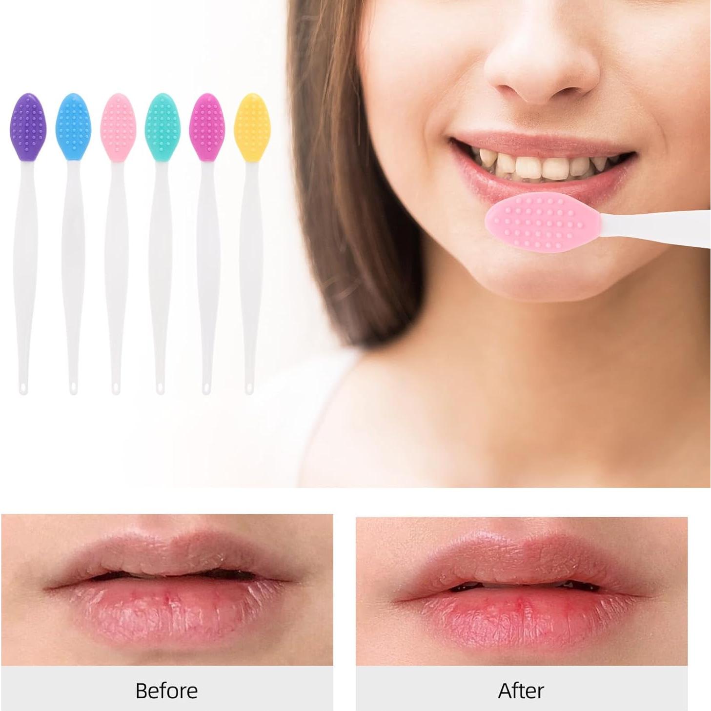 48 Cepillos Exfoliantes de Labios Silicona Tbestmax Doble Cara