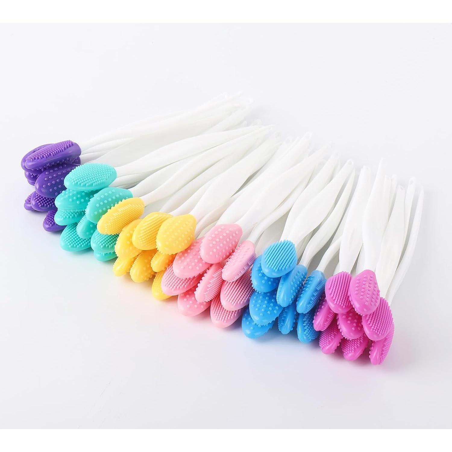 48 Cepillos Exfoliantes de Labios Silicona Tbestmax Doble Cara