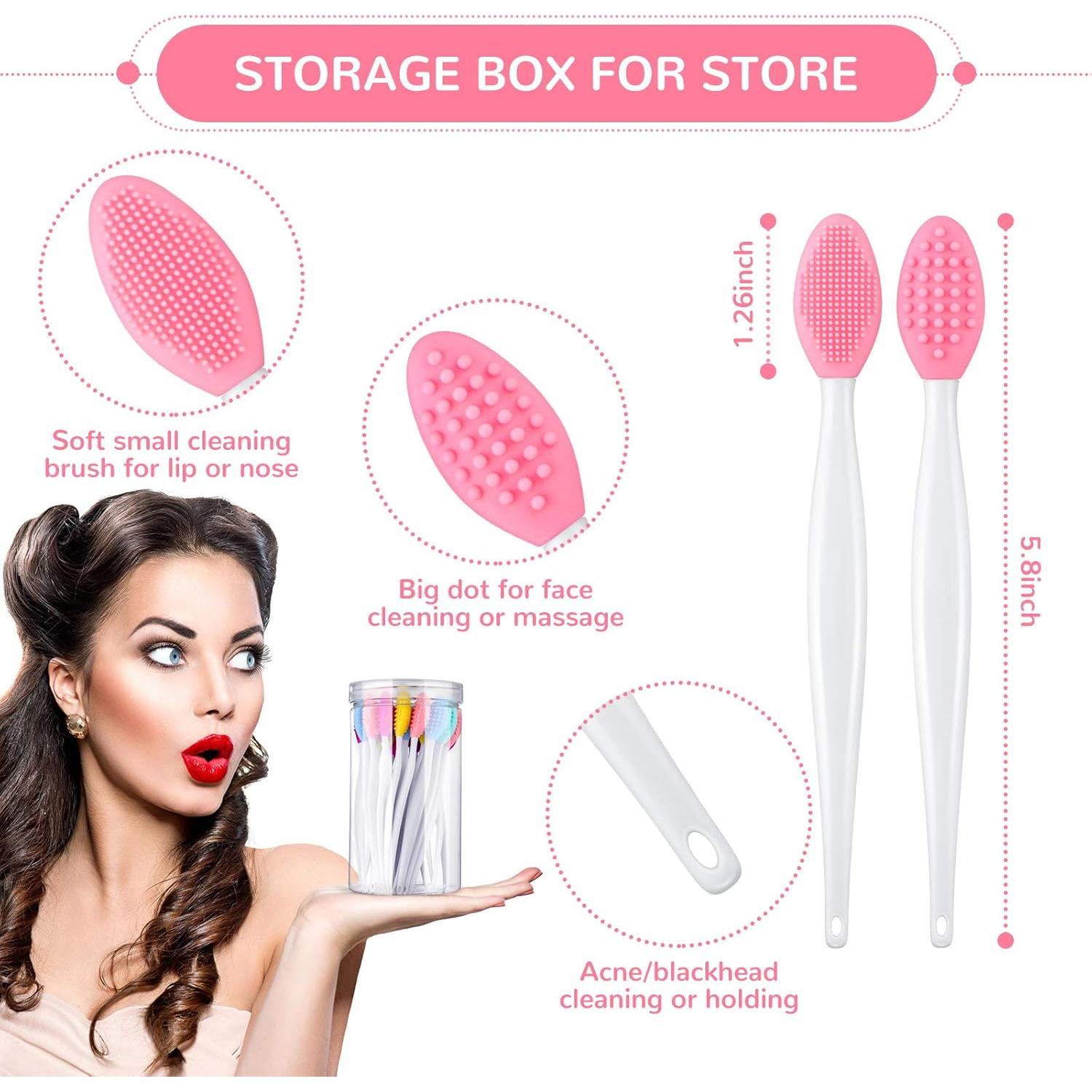 24 Cepillos Exfoliantes de Silicona Patelai para Labios