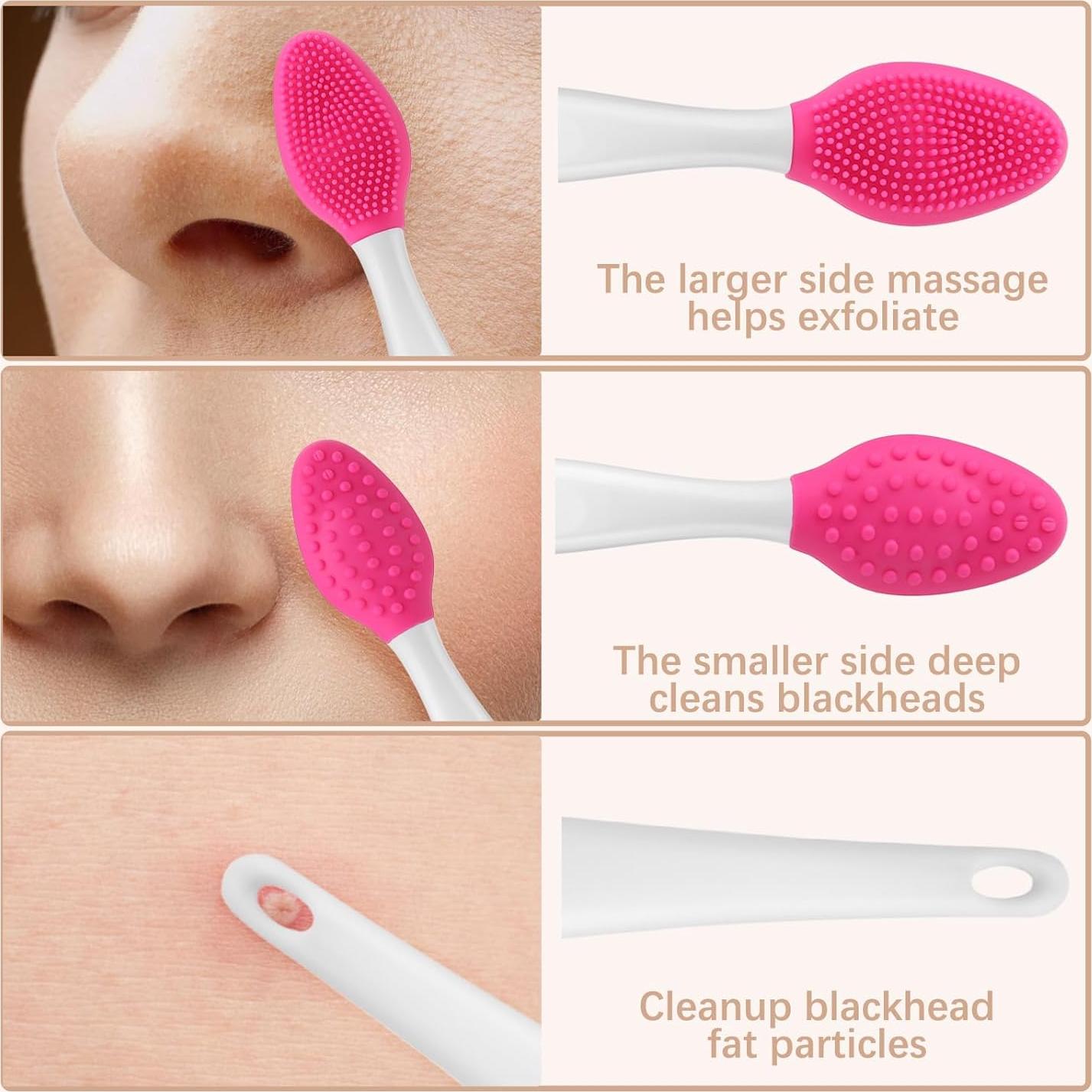 5 Piezas Cepillos Exfoliantes de Labios Silicona Doble Cara