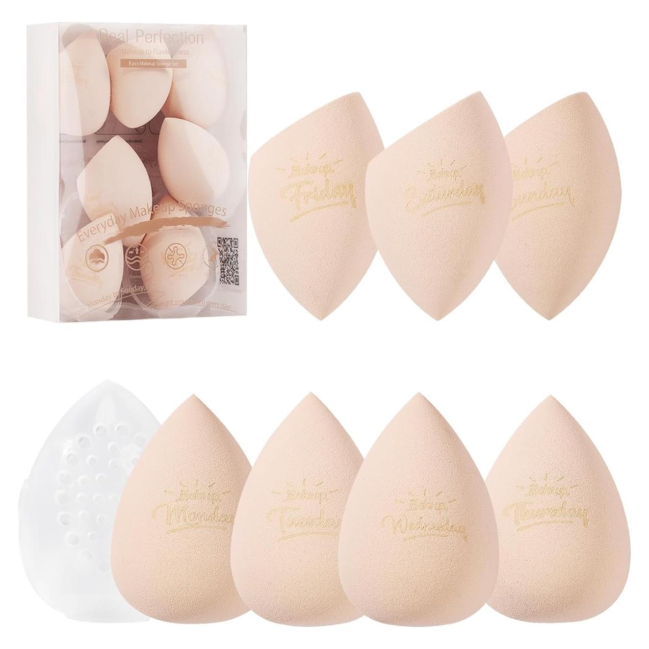 Juego de Esponjas de Maquillaje Real Perfection 8 Piezas Beige