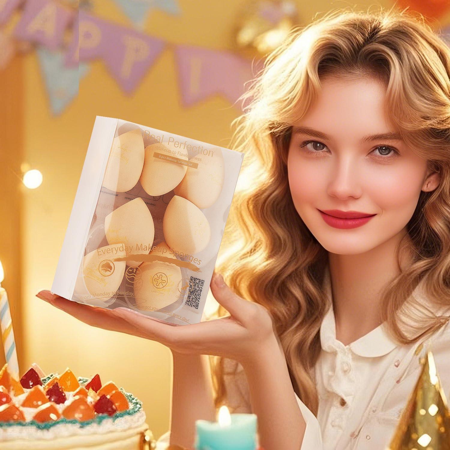 Juego de Esponjas de Maquillaje Real Perfection 8 Piezas Beige