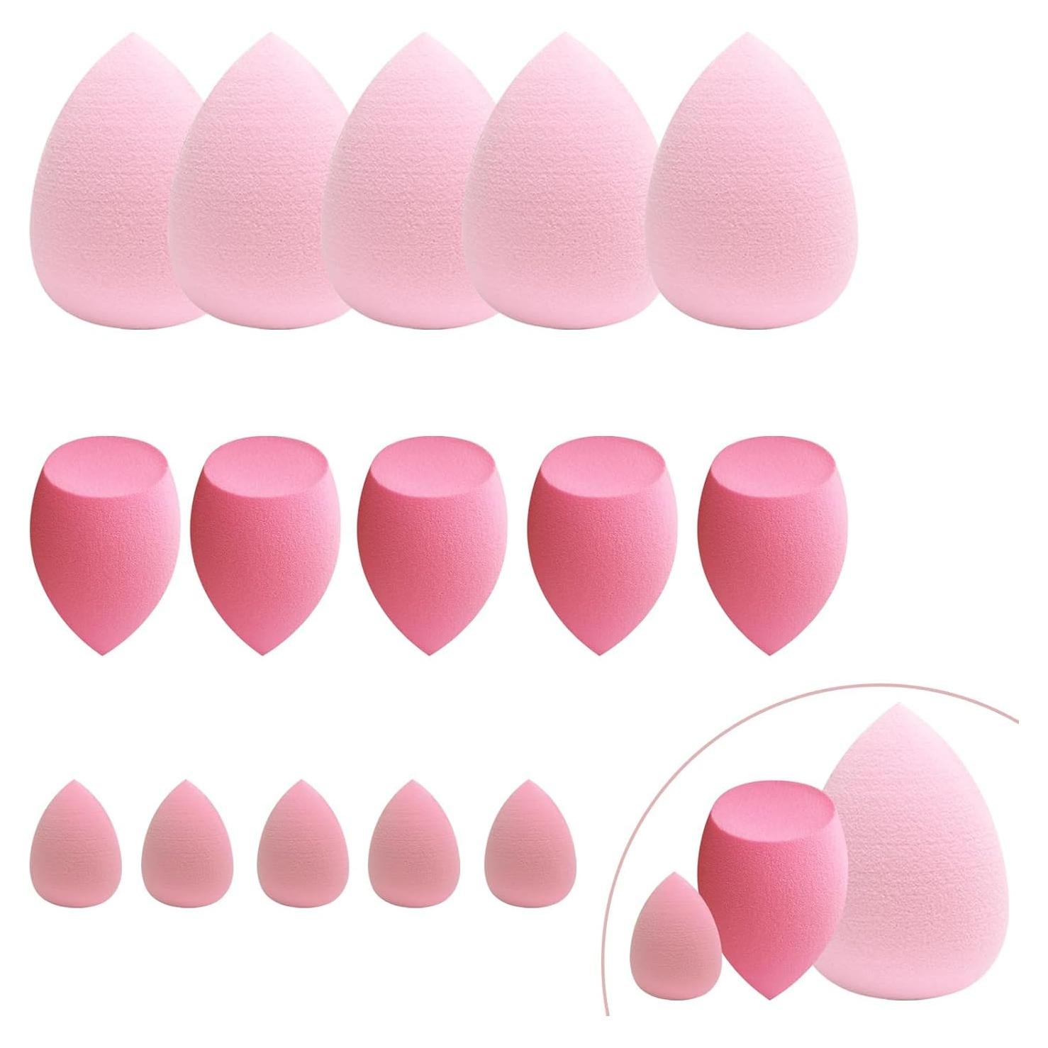 Set de 15 Esponjas de Maquillaje GFOUNS Rosa - Beauty Blender