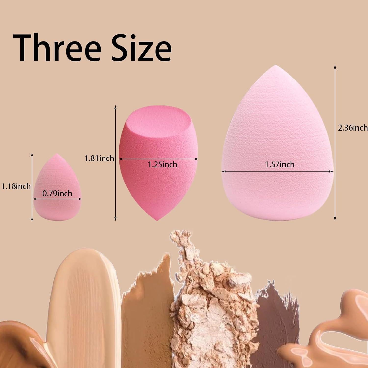 Set de 15 Esponjas de Maquillaje GFOUNS Rosa - Beauty Blender